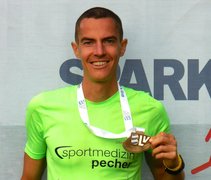 Nico Jahreis, Bayerischer Marathon Meister 2014. Betreuung: Sportmedizin Pecher, Neubau im Fichtelgebirge